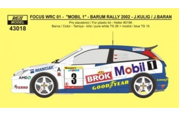 Decal – Ford Focus WRC 01 Barum Rally 2001 – Kulig / Baran
